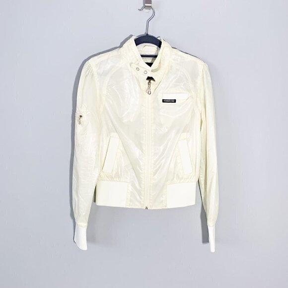 MO x Members Mark pale yellow long sleeve crop length full zipper jacket - Picture 1 of 10
